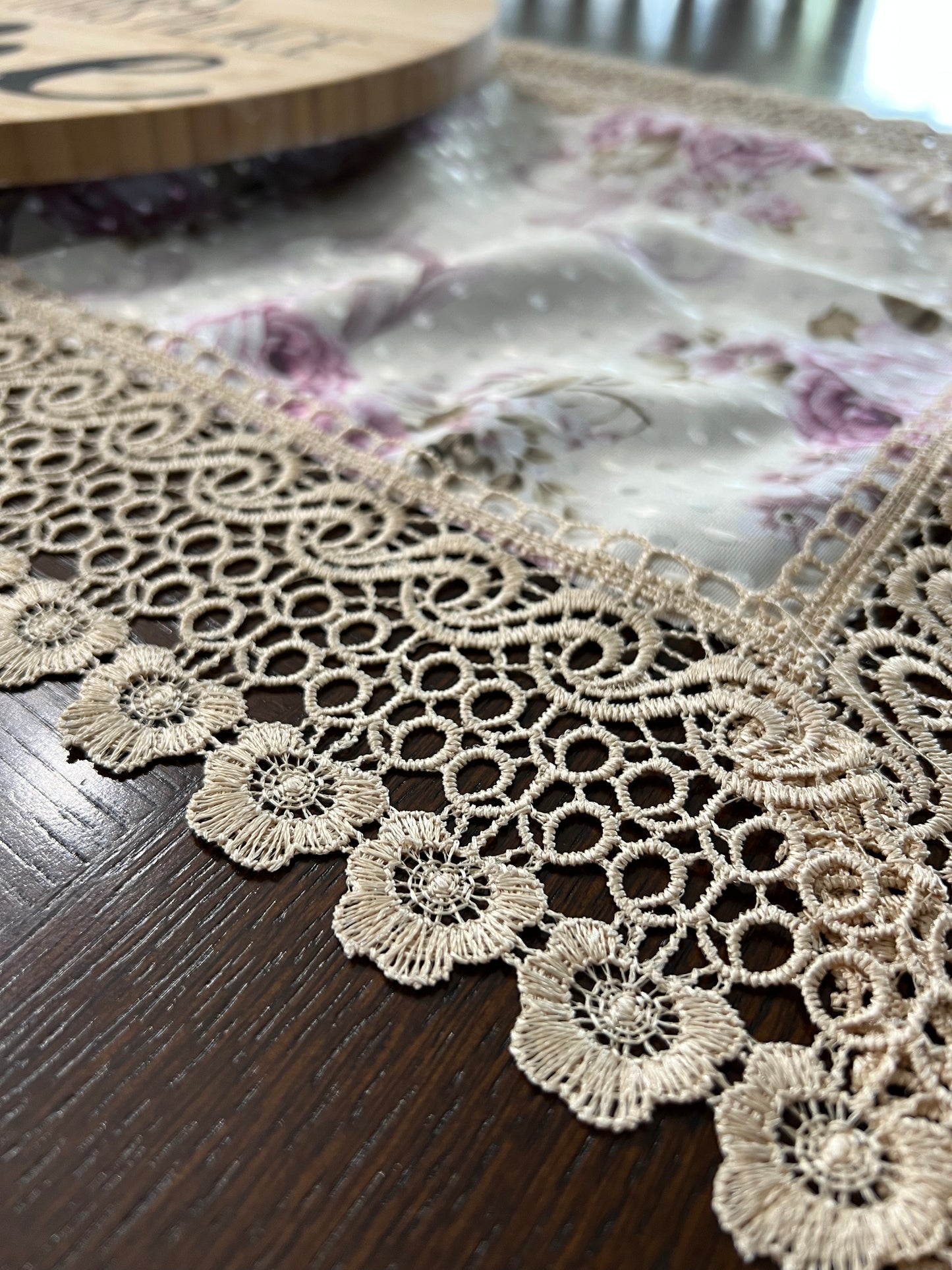 Flower sheer table runner