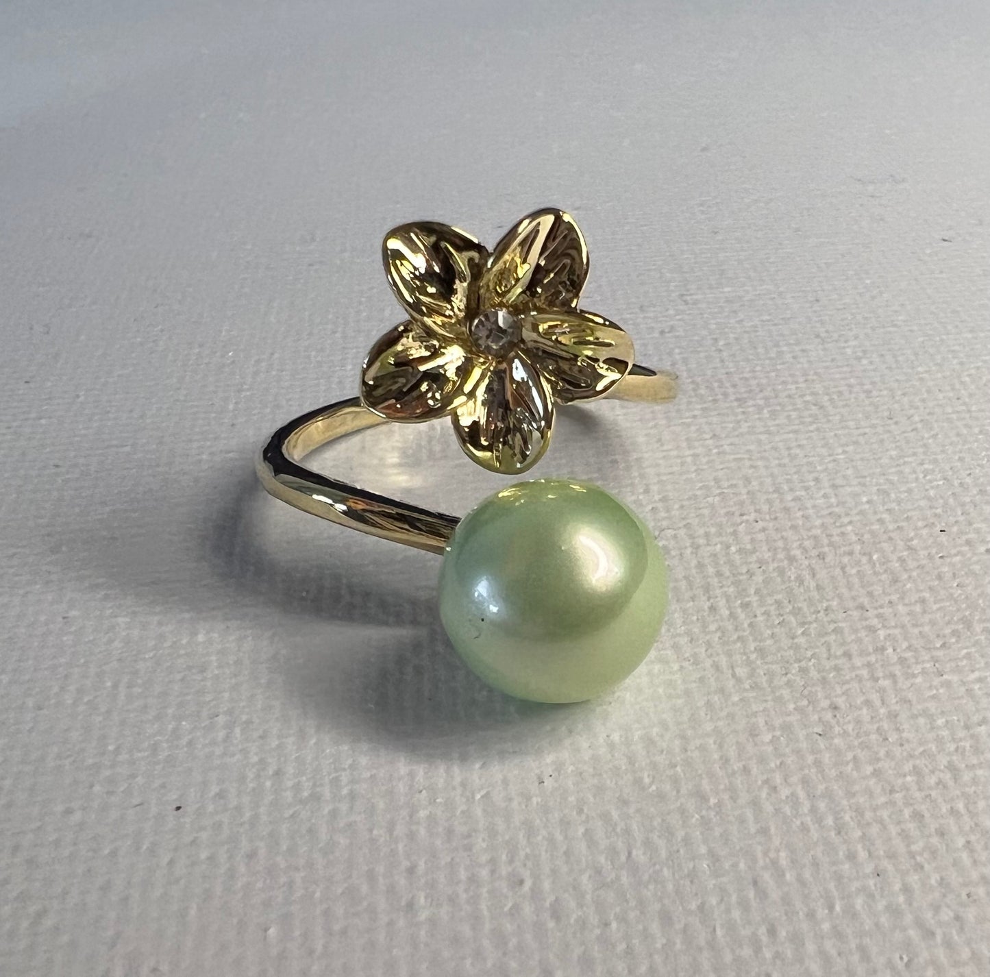 Plumeria Pearl Ring