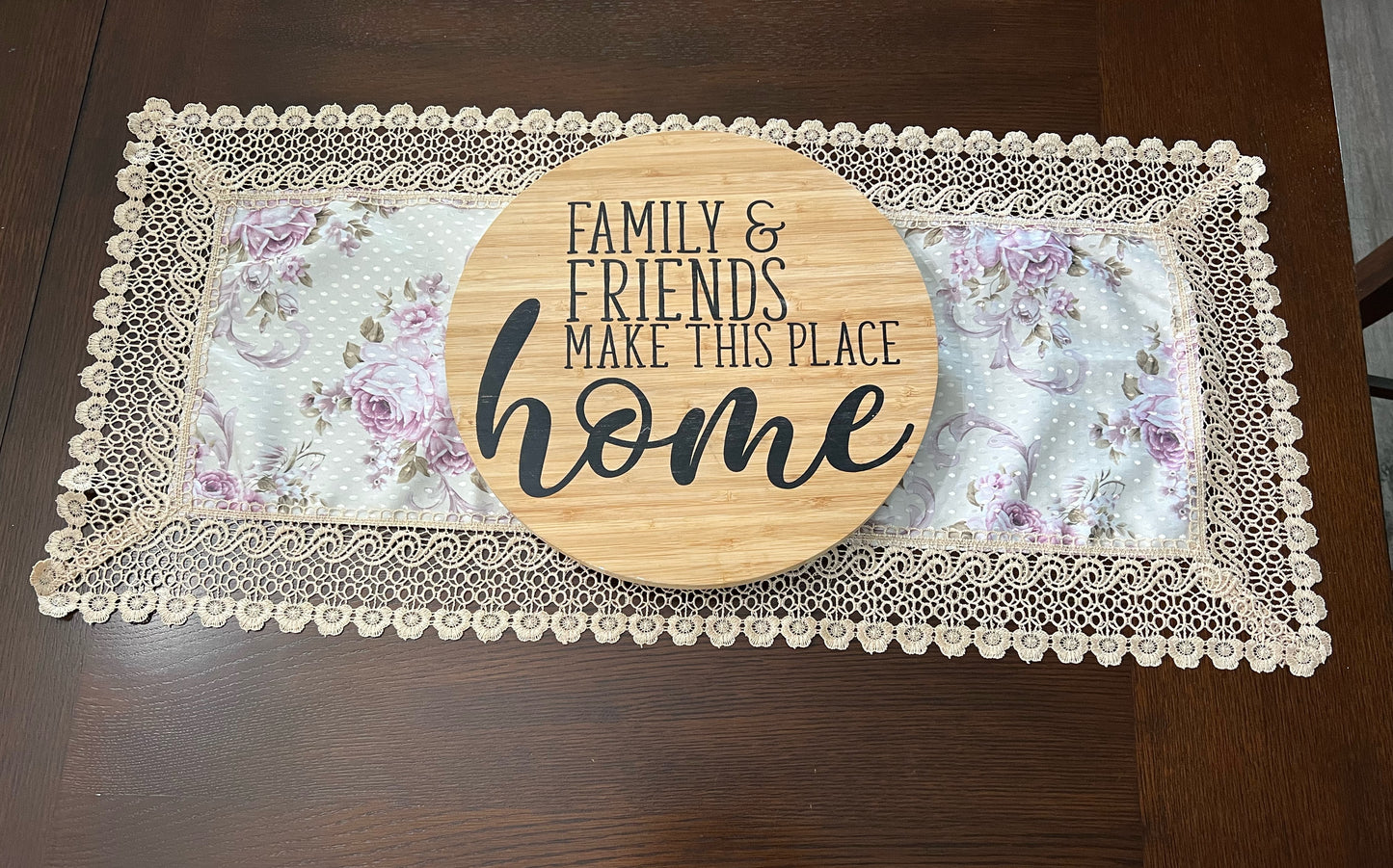 Flower sheer table runner