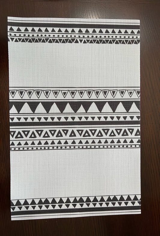 Black and white bohemian placemats